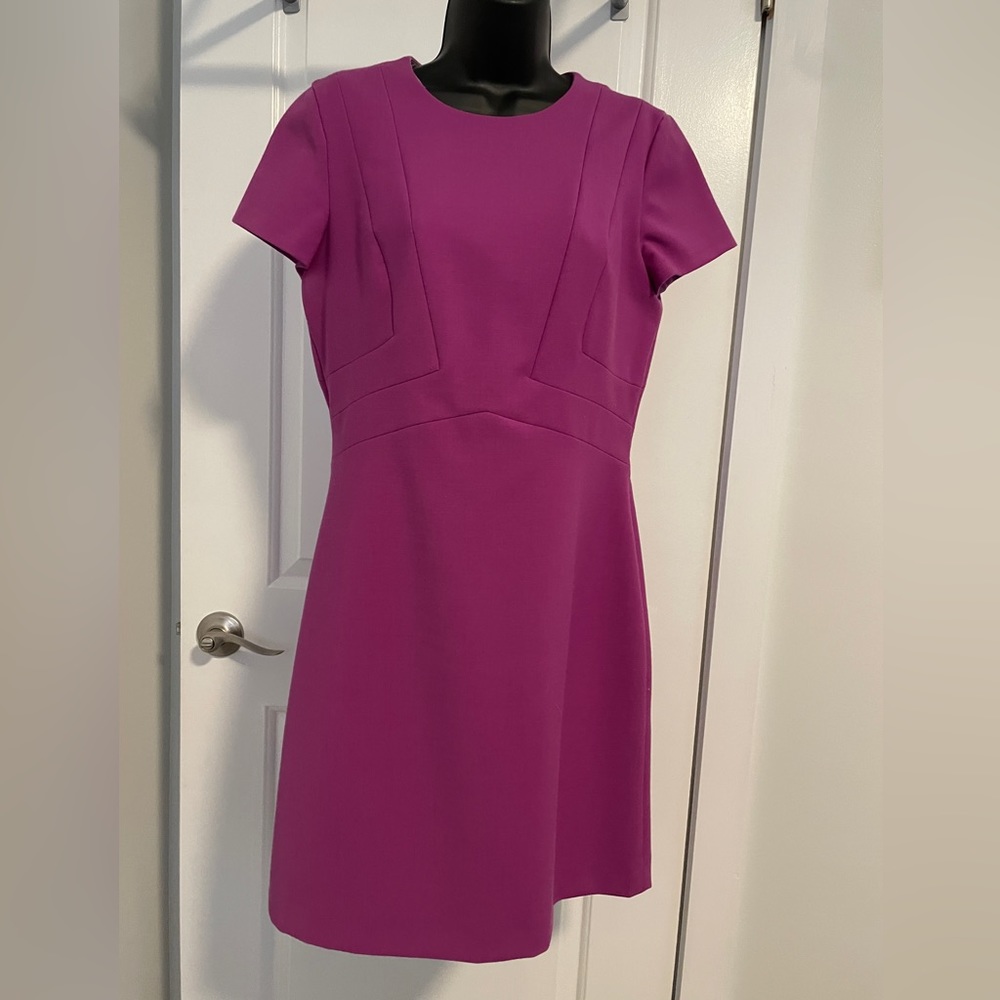 Brooks Brothers A line wool dress in dark pink